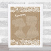 The Cure Lovesong Burlap & Lace Song Lyric Quote Print