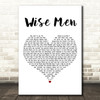 James Blunt Wise Men White Heart Decorative Wall Art Gift Song Lyric Print