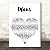 Birds of Tokyo Plans White Heart Decorative Wall Art Gift Song Lyric Print