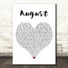 Taylor Swift August White Heart Decorative Wall Art Gift Song Lyric Print
