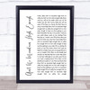 Marvin Gaye Ain't No Mountain High Enough White Script Song Lyric Quote Print