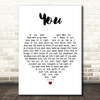 Keaton Henson You White Heart Decorative Wall Art Gift Song Lyric Print