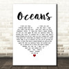 Seafret Oceans White Heart Decorative Wall Art Gift Song Lyric Print