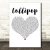 MIKA Lollipop White Heart Decorative Wall Art Gift Song Lyric Print