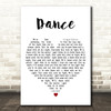 Apollo Dance White Heart Decorative Wall Art Gift Song Lyric Print