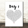 HONNE Day 1 White Heart Decorative Wall Art Gift Song Lyric Print