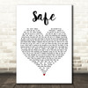 Emery Safe White Heart Decorative Wall Art Gift Song Lyric Print