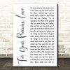 Otis Redding For Your Precious Love White Script Song Lyric Quote Print