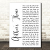 Christopher Cross Arthur's Theme White Script Decorative Wall Art Gift Song Lyric Print