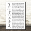 Andrew Gold Thank You For Being A Friend White Script Decorative Gift Song Lyric Print