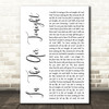 Phil Collins In The Air Tonight White Script Decorative Wall Art Gift Song Lyric Print