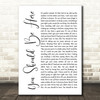 Cole Swindell You Should Be Here White Script Song Lyric Quote Print