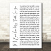 Sting If I Ever Lose My Faith In You White Script Decorative Gift Song Lyric Print