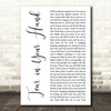 Tori Amos Tear in Your Hand White Script Decorative Wall Art Gift Song Lyric Print