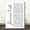 Josh Garrels Heaven's Knife White Script Decorative Wall Art Gift Song Lyric Print