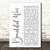 Kings Of Leon Beautiful War White Script Decorative Wall Art Gift Song Lyric Print