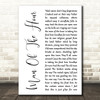 Pearl Jam Man Of The Hour White Script Decorative Wall Art Gift Song Lyric Print