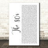 Robbie Williams The 80's White Script Decorative Wall Art Gift Song Lyric Print