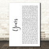 Russell Dickerson Yours White Script Decorative Wall Art Gift Song Lyric Print