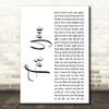 John Denver For You White Script Decorative Wall Art Gift Song Lyric Print