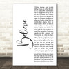 Josh Groban Believe White Script Decorative Wall Art Gift Song Lyric Print