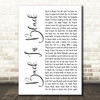 ACDC Back In Black White Script Decorative Wall Art Gift Song Lyric Print