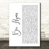 Pennywise Bro Hymn White Script Decorative Wall Art Gift Song Lyric Print
