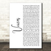 Chris Young Voices White Script Decorative Wall Art Gift Song Lyric Print