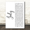Noah Cyrus July White Script Decorative Wall Art Gift Song Lyric Print