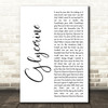 Bush Glycerine White Script Decorative Wall Art Gift Song Lyric Print