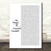 NF Nate White Script Decorative Wall Art Gift Song Lyric Print