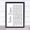 Todd Rundgren Useless Begging White Script Song Lyric Quote Print