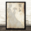 The LaFontaines All In Man Lady Dancing Decorative Wall Art Gift Song Lyric Print