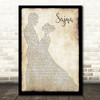 A.R. Rahman Sajna Man Lady Dancing Decorative Wall Art Gift Song Lyric Print