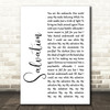 Gabrielle Aplin Salvation White Script Song Lyric Quote Print