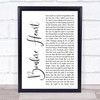 James Blunt Bonfire Heart White Script Song Lyric Quote Print