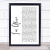 Kasey Chambers I'm Alive White Script Song Lyric Quote Print