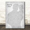Judy Covington Amazing Grace Father & Baby Grey Decorative Wall Art Gift Song Lyric Print