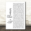 Shawn Mendes No Promises White Script Song Lyric Quote Print