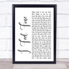 The Beatles I Feel Fine White Script Song Lyric Quote Print