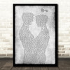 Michael Buble Home Gay Couple Two Men Dancing Grey Decorative Wall Art Gift Song Lyric Print