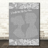 Edwin McCain I Could Not Ask For More Grey Burlap & Lace Decorative Gift Song Lyric Print