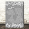 Billy Paul Your Song Grey Burlap & Lace Decorative Wall Art Gift Song Lyric Print