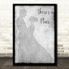 The Beatles Theres a Place Grey Man Lady Dancing Decorative Wall Art Gift Song Lyric Print
