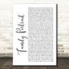 Pink Family Portrait White Script Song Lyric Quote Print