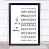 The Script I'm Yours White Script Song Lyric Quote Print