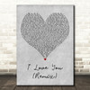 Mary J. Blige Featuring Smif-N-Wessun I Love You (Remix) Grey Heart Wall Art Gift Song Lyric Print