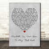 Ryan Adams Elizabeth, You Were Born to Play That Part Grey Heart Wall Art Gift Song Lyric Print