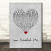 Kenny Rogers & Dottie West You Needed Me Grey Heart Decorative Wall Art Gift Song Lyric Print