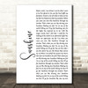 Gabrielle Sunshine White Script Song Lyric Quote Print